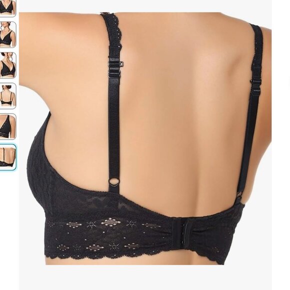 NWT Wacoal Women's Halo Lace Bralette, black - Picture 6 of 6